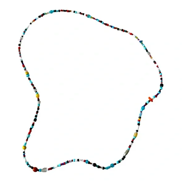 Handmade Colorful Beaded Necklace - Picture 2 of 3